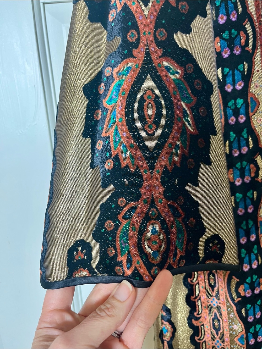 NWT Luxury Italian ETRO Milano Metallic Devote Velvet Shift Dress Sz 42/US 6 - Picture 6 of 8